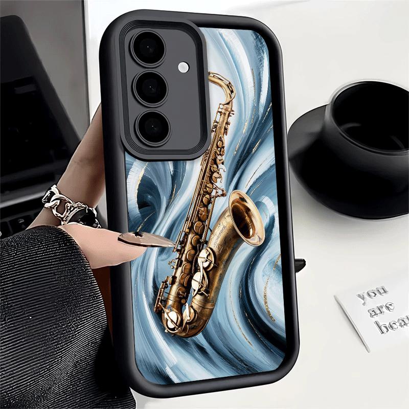 Phone Case for Samsung Galaxy A17 A16 A15 A14 A13 Saxophone Instrument Music A56 A36 A26 A55 A35 A25 A54 A34 A24 A53 A33 A23 A07