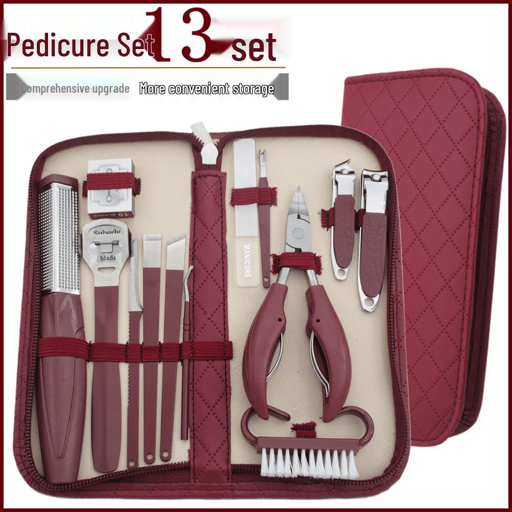 16-Piece Multifunctional Manicure Set: Eyebrow Trimmer, Nail Clippers, Beauty Scissors, Glass File, Foot Planer, Nail Groove Pliers.