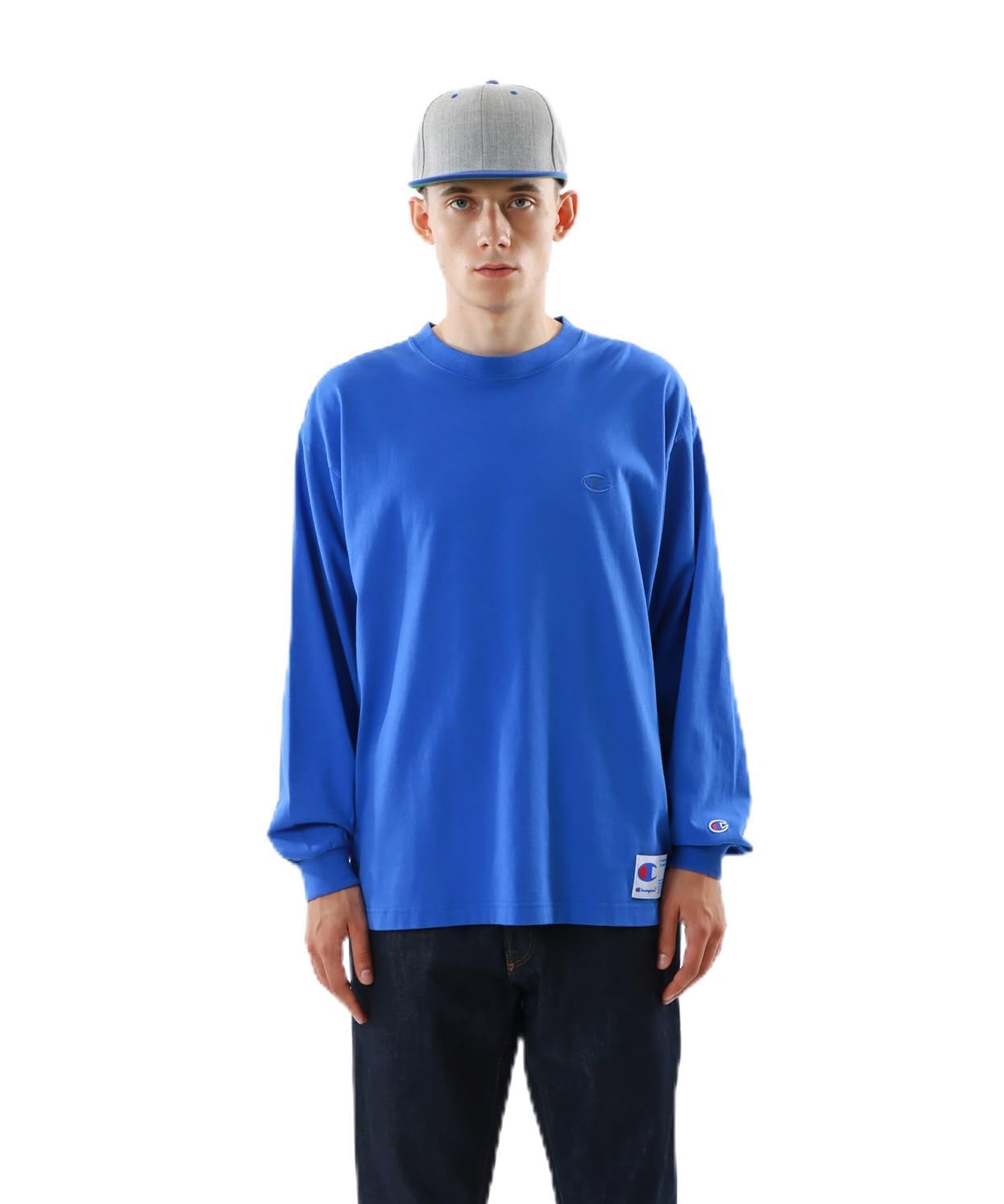 

Champion Long Sleeve Crew Relax Logo T-Shirt, Neck, 100% Cotton, Fit, One-Point Embroidery, C3-V414-327-S