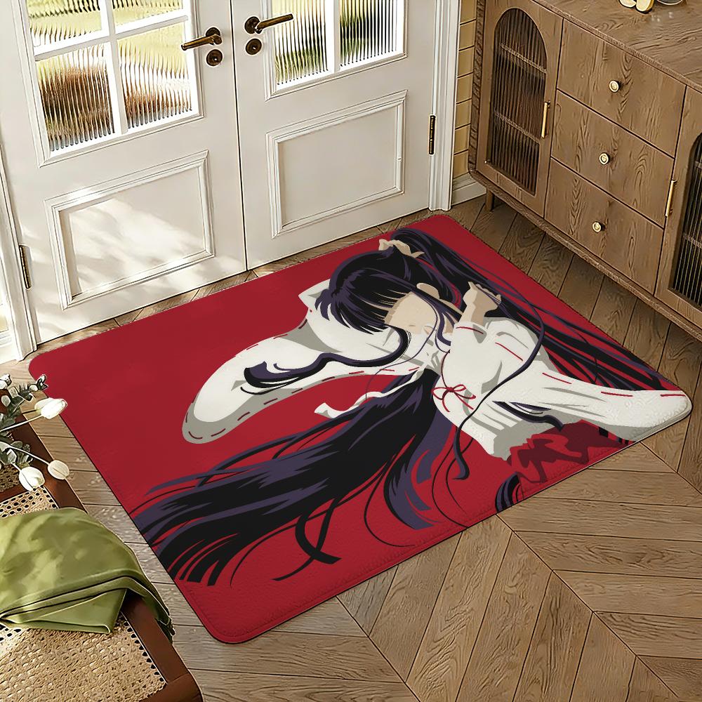Anime I-Inuyasha Floor Mat Soft Thickened Absorbent Non-Slip Bedroom Living Room Door Mat Home Decor Flannel Rugs