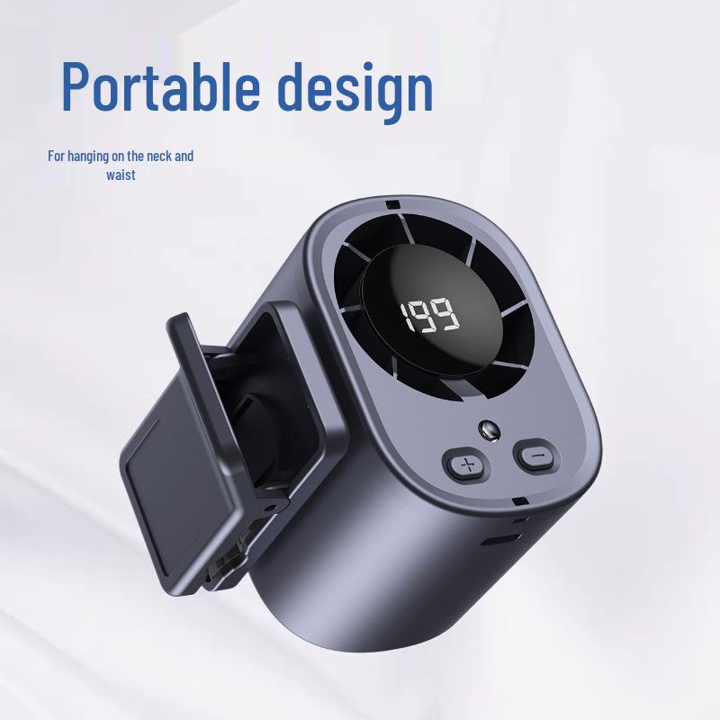2026 T510 Portable Waist/Neck Fan with 199 Speeds and Clip-on Feature for Outdoor Use