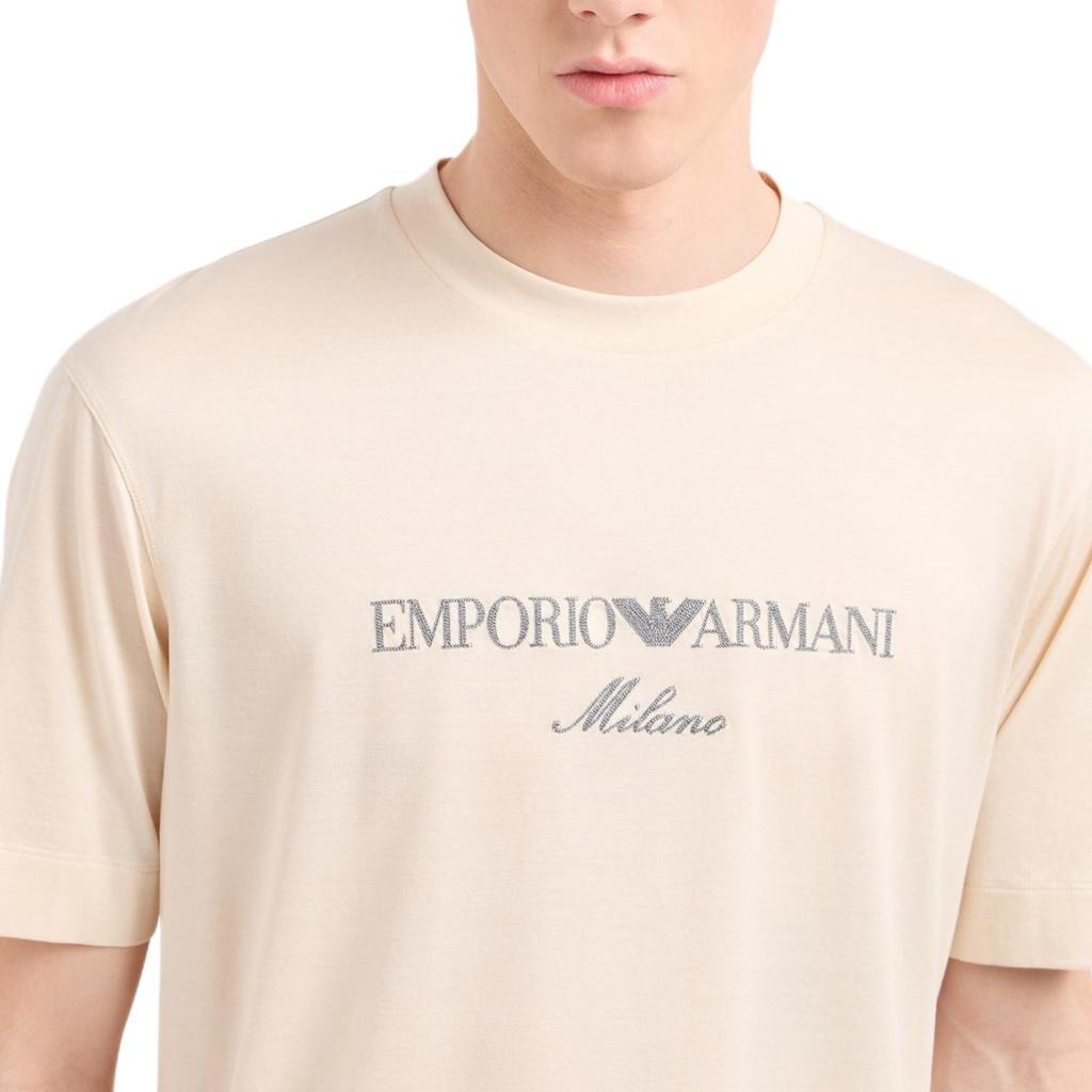 Emporio Armani Logo Embroidered Crewneck T Shirt EM001033AF10017M1052