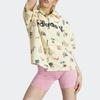 adidas Originals Short Sleeve Graphic Shirt With Cartoon Pattern And Letter Logo Print Women Tops Beige IC3072
