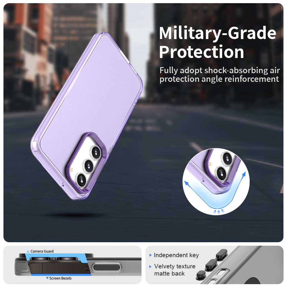 For Samsung Galaxy S23+ Case PC+TPU+PET Matte Anti-Drop Phone Back Cover