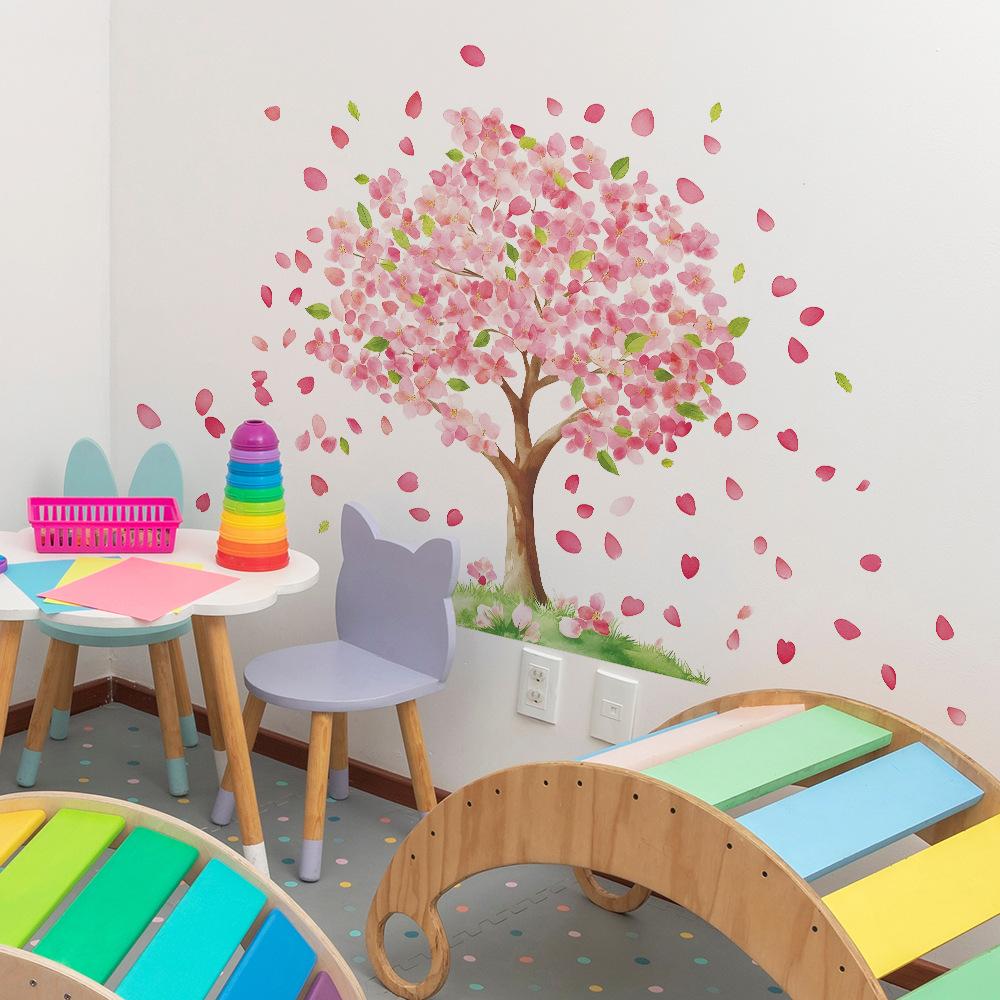 Branches Flowers Fallen Leaves Bedroom, Living Room Entrance Hall Home Background Beautification Wall Stickers