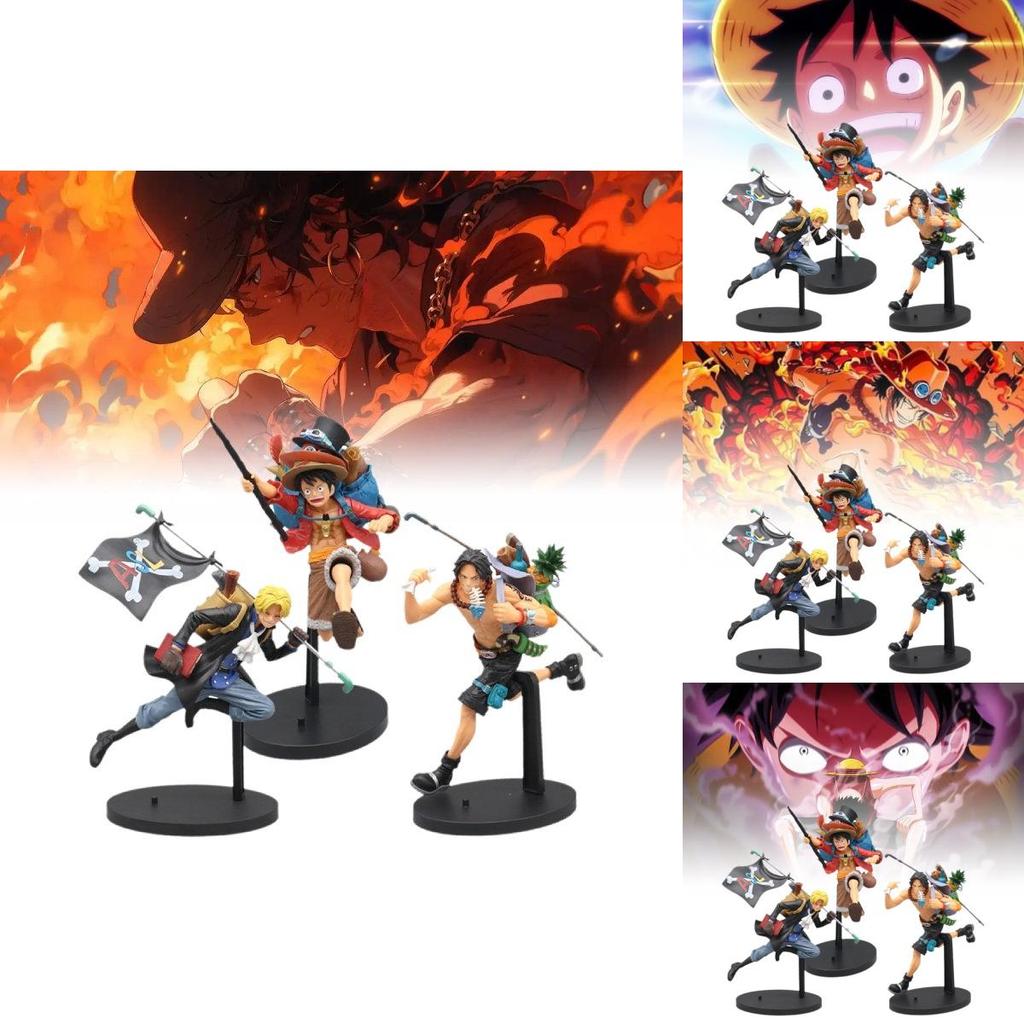 High Quality Pvc Anime Figure Set Featuring Luffy Ace And Sabo Collectible Models