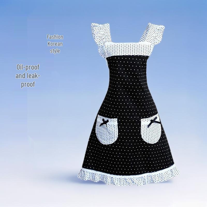 Korean Style Lace Apron - Fashionable, Oil & Stain-Proof Women's Kitchen Waist Apron