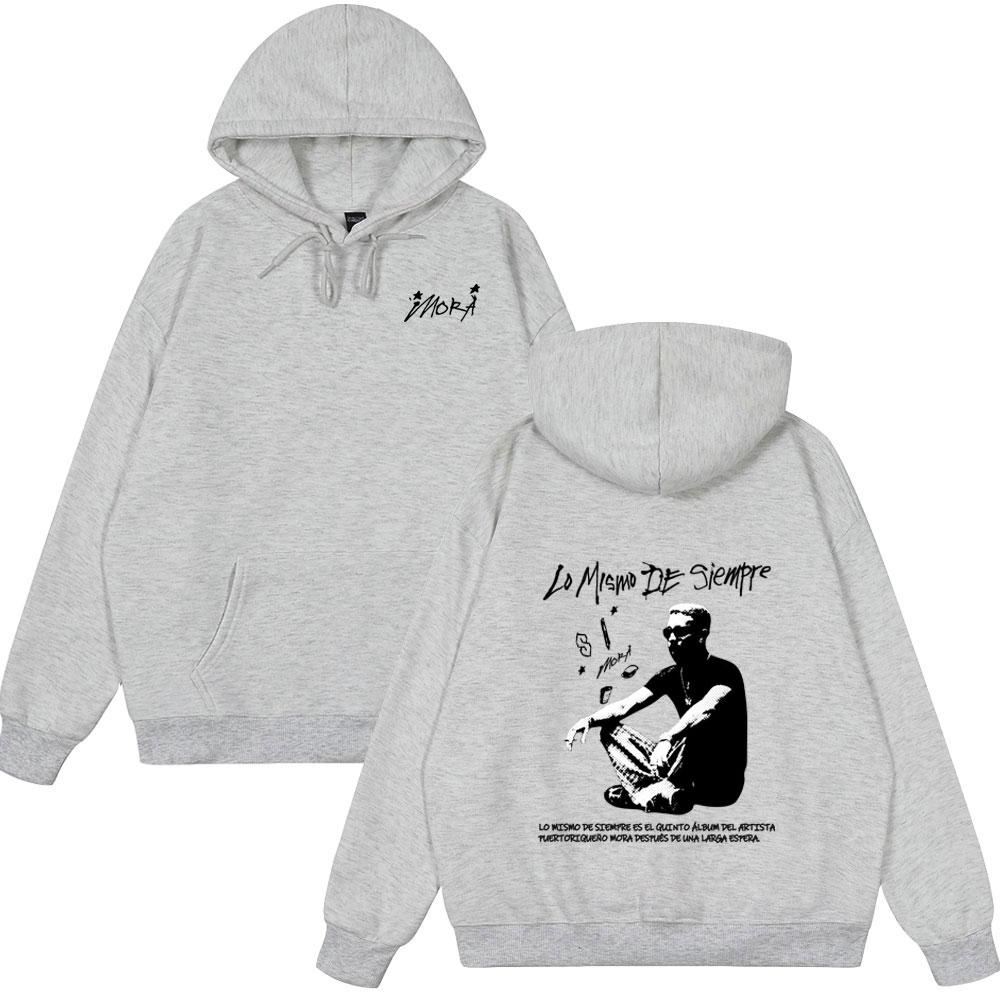 Rapper Mora Lo Mismo De Siempre Album Merch Hoodies Herren Damen Kleidung Langarm Sweatshirts Harajuku Übergroße Streetwear