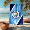 Ülipehme Manchester City teemaline rätik, ideaalne basseini äärde - telkimiseks, sukeldumiseks - täiuslik reisitarve, erksavärviline rätik.