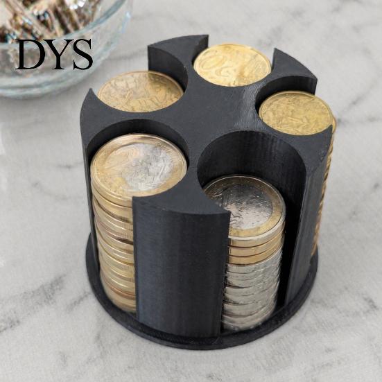 Vehicle Change Holder 3D Printed Universal Coin Holder, Large Capacity for Car, Portable Car Cylindrical Dispenser Rotating Organizer, Trucks