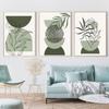 Abstract Geometric Poster Boho Leaves Arches Mid Century Modern Wall Art Print Canvas Painting Wall Pictures Living Room Decor
