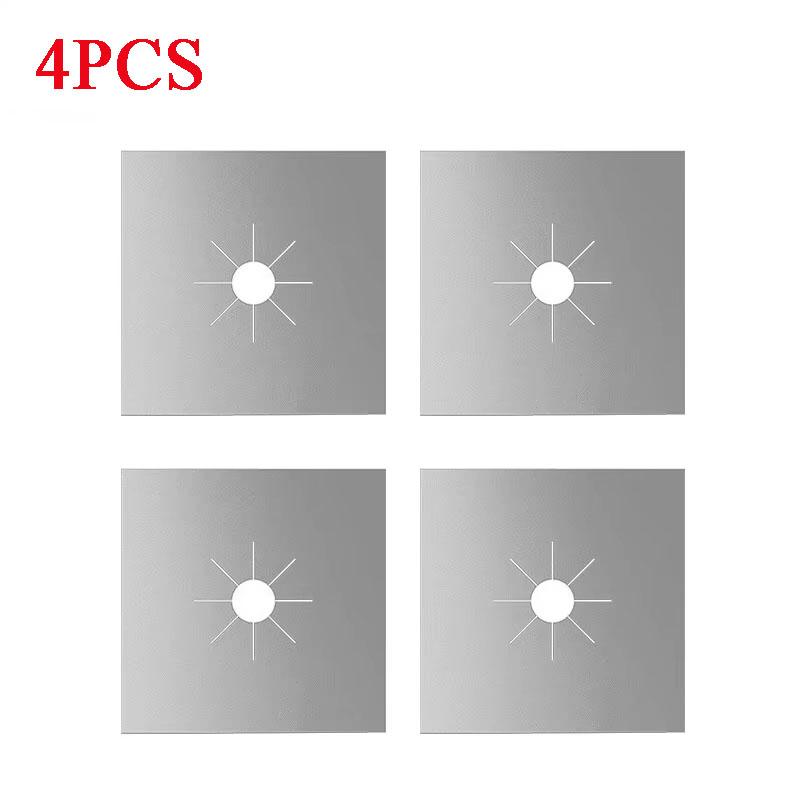 1/4/10/12pcs Stove Burner Covers Reusable Non-Stick Cooking Protectors Heat-Resistant Washable Pads Kitchen Cookware Accessories