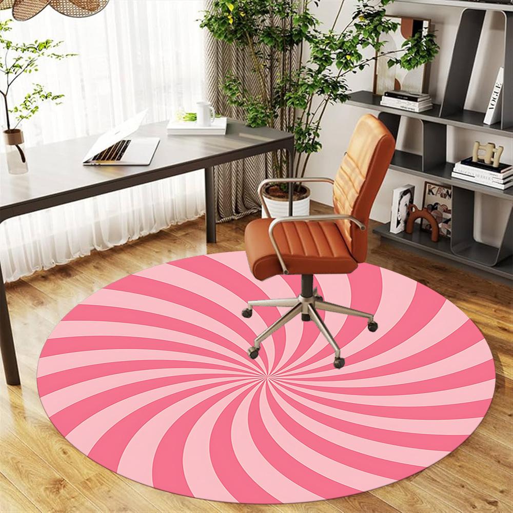 1pc Candy Swirl Round Chair mat Area Rug - Non-Slip, Floor Mat for Office, Bedroom, and Indoor Decor c1125421