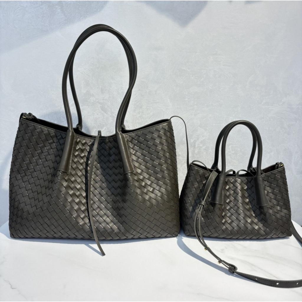 20256 New leather women's bags, handwoven bags, totes, mother and child bags, vegetable baskets, portable shoulder bags, cross-border batches