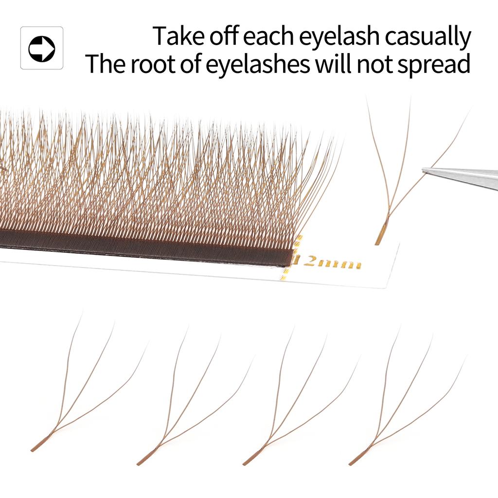 XIUSUZAKI Brown W Shaped YY 3D 4D 5D Lashes Premade Fans Double Tips 3D W Eyelashes Extensions Individual 2D YY False Lashes