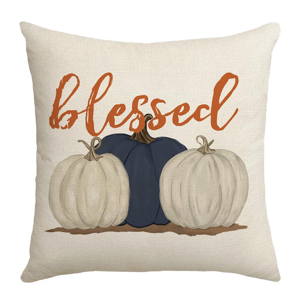 

Autumn Thanksgiving Pumpkin Elements Letters Digitally Printed Pillow Cover Festive Atmosphere Home Decoration Cushion 45 * 45Cm (without core)