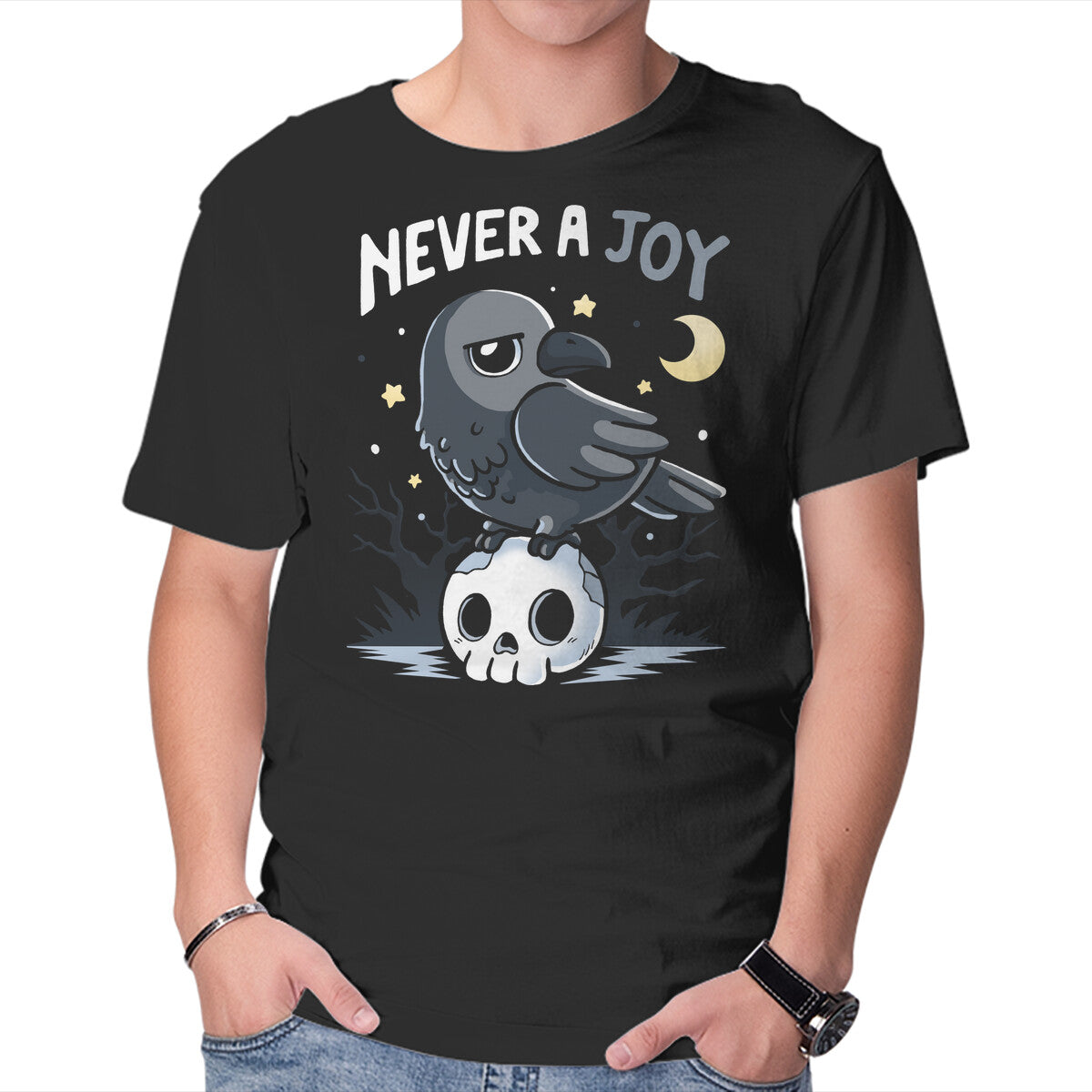 Unisex Crew Neck T-Shirt Never A Joy Graphic Short Sleeve Casual Tee XXL