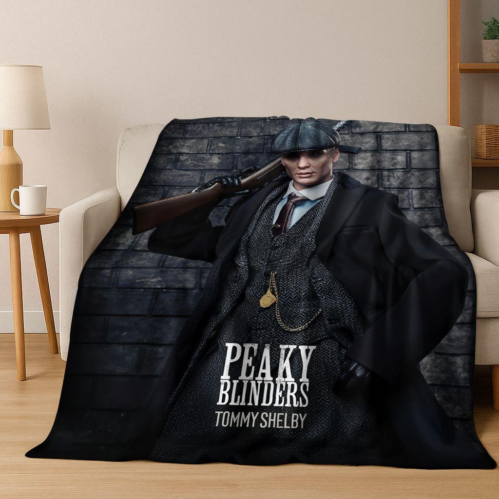 2026 Tommy Shelby P-Peaky B-Blinders Art Flannel Blanket,Cozy Soft Throw Blanket for Home Bedroom Bed Sofa Picnic Cover Gift