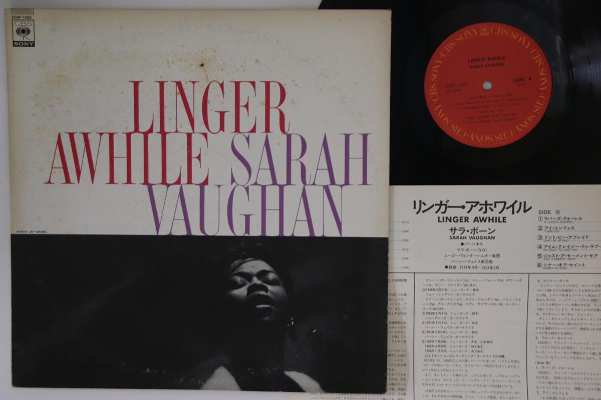 

LP Record SARAH VAUGHAN - Linger Awhile 20AP1458 CBS SONY 1979 Japan Jazz Used