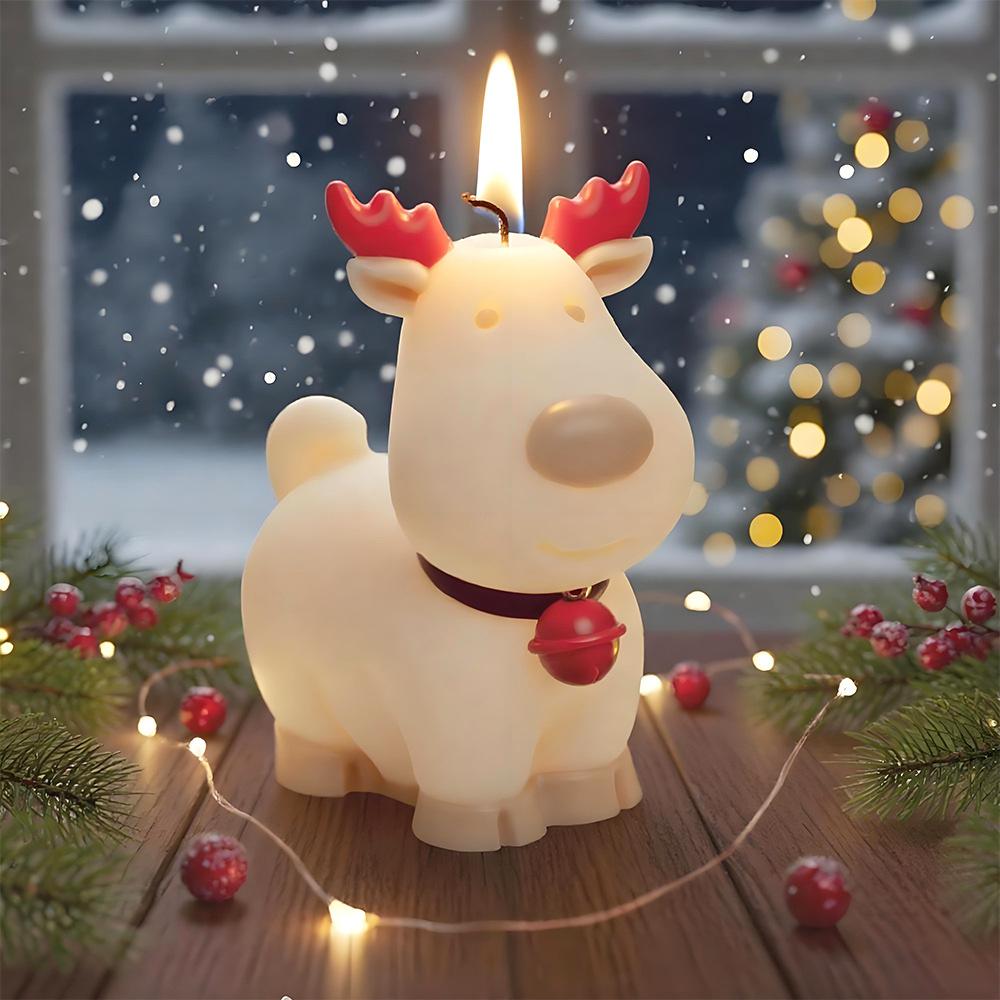 Aromatherapy Candle Mold Elastic Candle Making Mold 3d Reindeer Mold Reusable For Birthday Christmas Decorations Diy Craft
