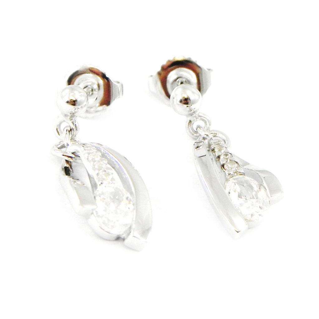 Altesse [I2940] - White 'Scarlett' Silver Earrings