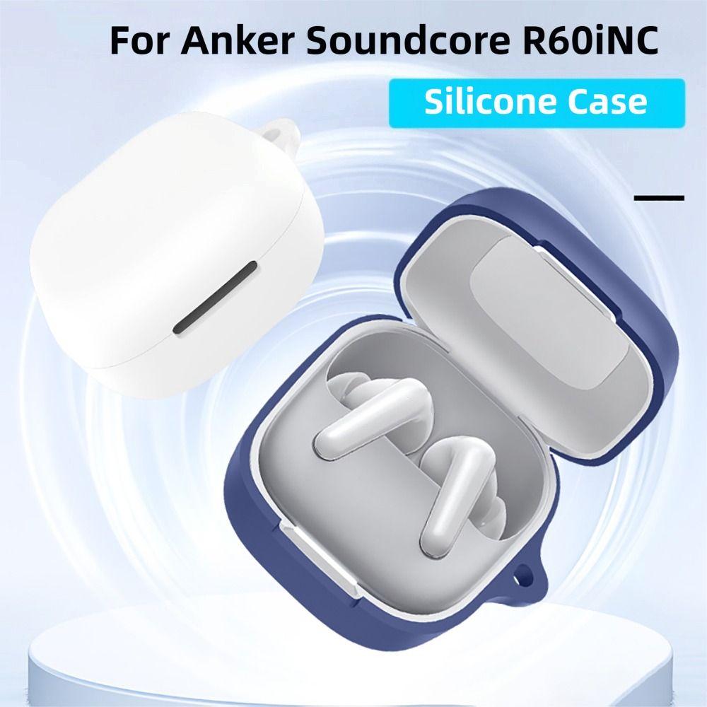 Silicone Earphone Case Dustproof Anti Drop Bluetooth Headphone Cover with Carabiner Colorful for Anker Soundcore R60i NC