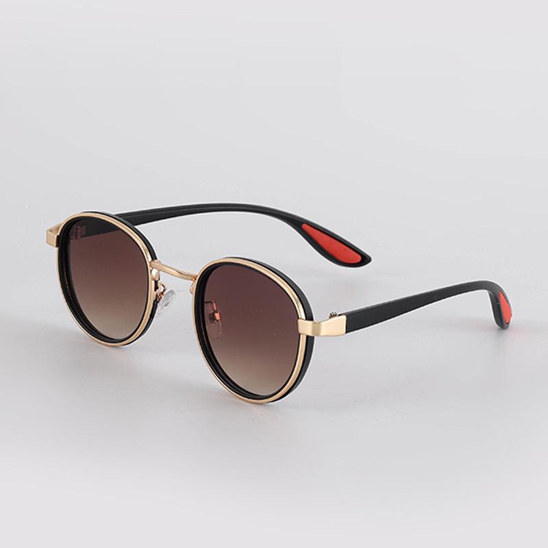 Trendy Metal Round Frame Sunglasses: Unisex Fashionable Anti-UV Eyewear