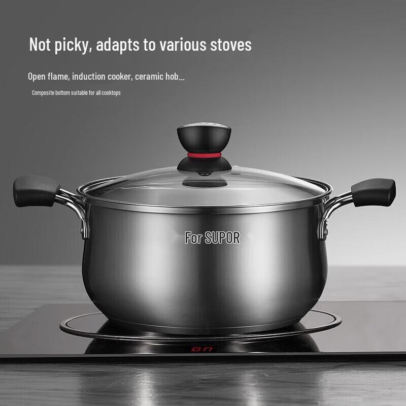 SUPOR Little Red Circle 24cm Stainless Steel Soup Pot