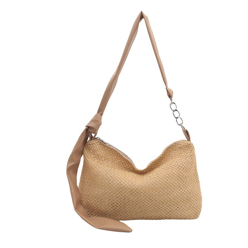 2025 Summer Ins New Niche High-end Underarm Bag Simple Straw Bag Large Capacity Crossbody Shoulder Bag