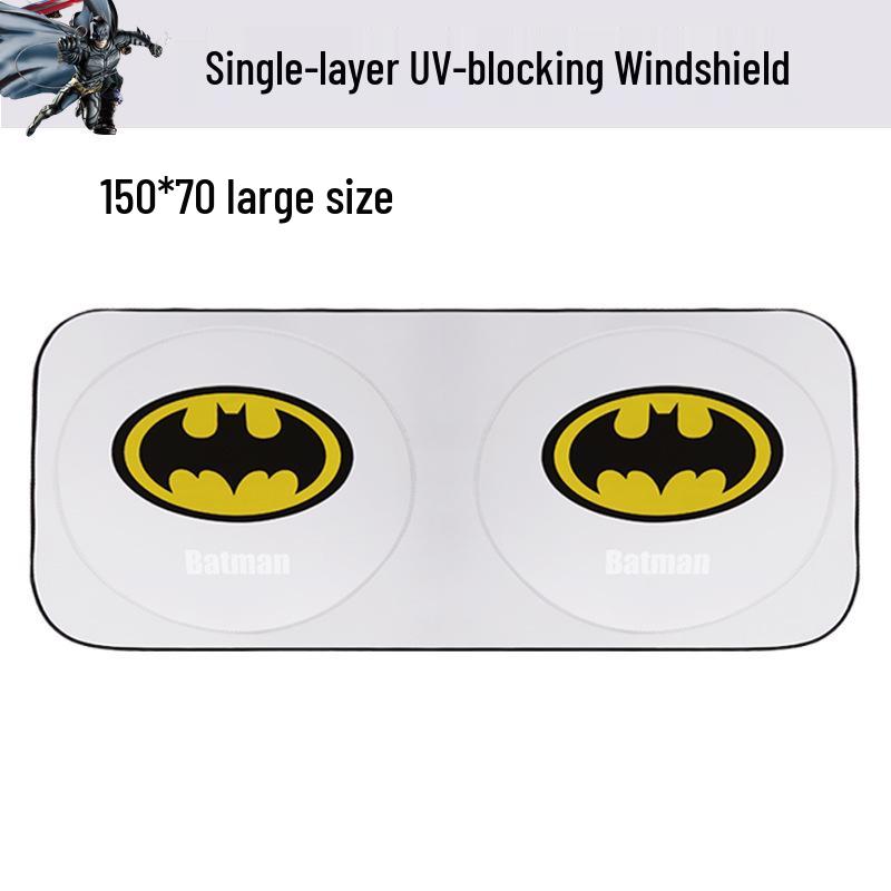 Captain America, Superman & Batman Cartoon Car Windshield Sun Shade Ornament. Superman Front Shield Single