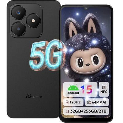 Telephone Portable 5G 32+256GB 6.75" 5280mAh Ainuevo Neo S25 Pro Smartphone Android 15 64MP Smartphone Pas Cher Dural SIM/NFC Noir