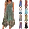 Damen Freizeitkleid für den Sommer, Tankkleid, lockeres Strandkleid mit Taschen, ausgestelltes Midi-Sommerkleid