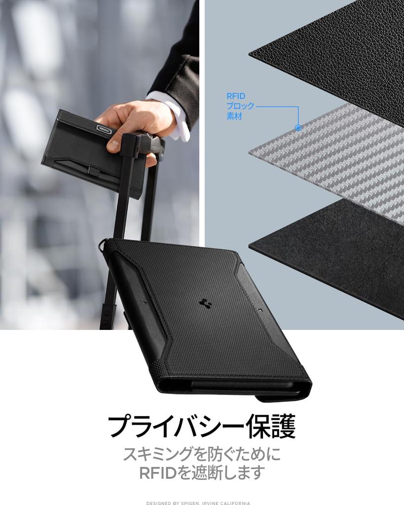 Spigen Passport Case Holder Travel Wallet with Protection for Secure International Premium PU Leather Passport Cover with Storage Pockets for Business