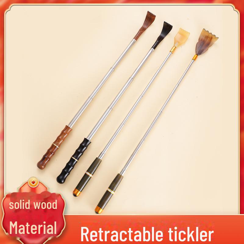 Portable Wooden & Stainless Steel Retractable Itch Scratcher