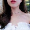 Fashion Women Faux Pearl Beaded Choker Short Chain Necklace Party Jewelry Gift