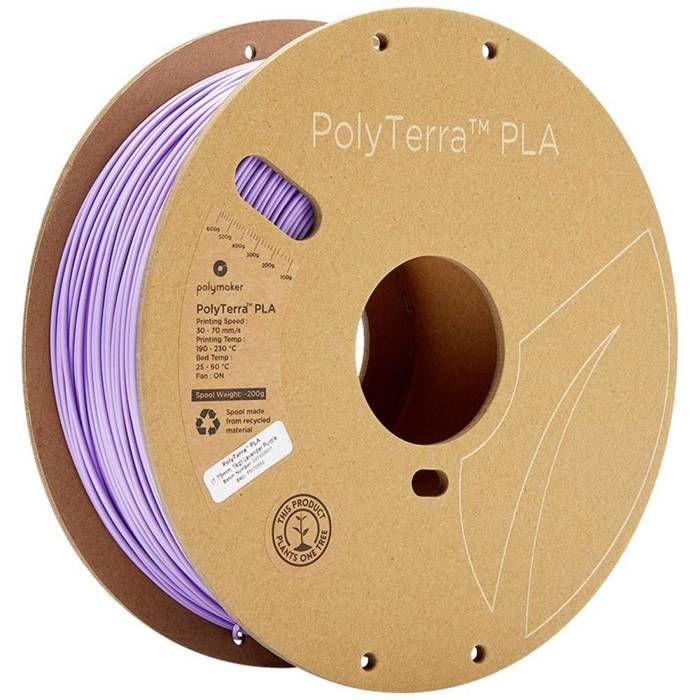 Polymaker 70852 PolyTerra PLA Filament PLA Faible Teneur En Plastique 1.75 Mm 1000 G Lilas (mat) 1 Pc(s)