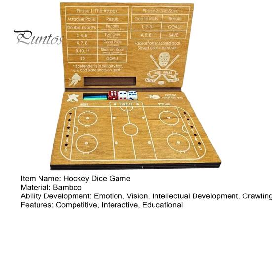 Party Hockey Game Ice Dice for 2 Players, Fast-Paced Tabletop Strategy Folding Game, Portable Travel Board Hockeys Fans, Adults