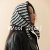  New Wool Fashion Knitted Triangle Hijab Wraps Women Winter Stripe Shawl Scarf Shoulder Shawl Neckerchief