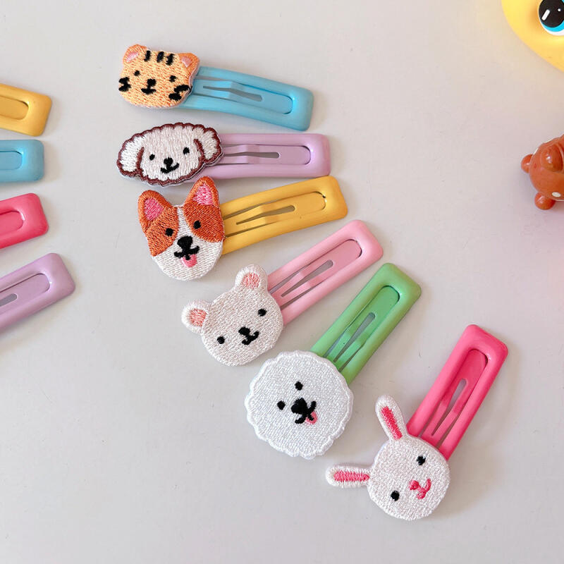 Smile Heart Animal Square Snap Hairpin (Set of 2) (2) 2 girls in 1 set