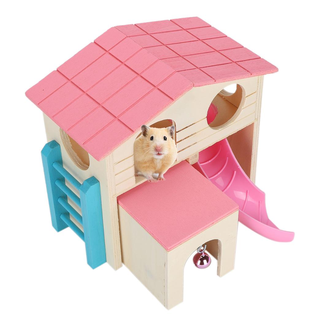 Wooden Hamster Fun House Huts Toy Hamster Exercise Playthings Fun Gym Playground