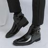 British Style Small Square Head Large Size Leather Shoes High Top Foot Casual Leather Boots Retro Martin Boots