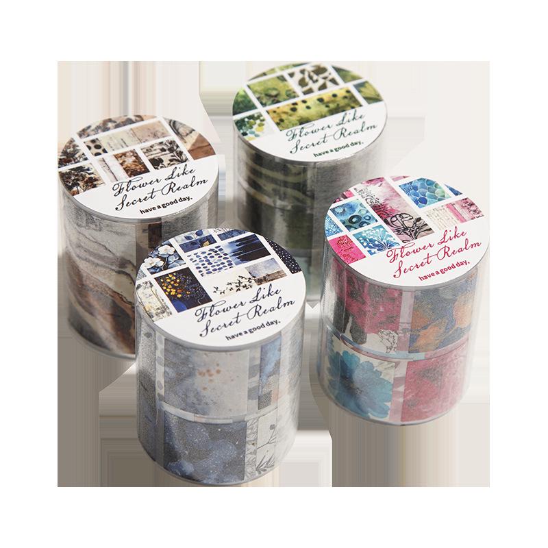 Retro Floral Secret Realm Journal Stickers: DIY Creative Scene Patterns