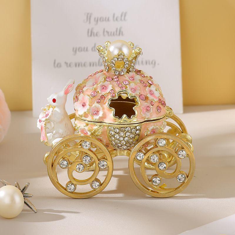 Rabbit Carriage Enamel Jewelry Box Proposal Ring Box Earrings Storage Box Wedding Gift Box Tide Play Small Gift