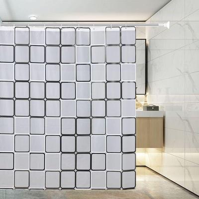 Cortina de Chuveiro Impermeável Isolada com Frete Grátis - Não Requer Furação
