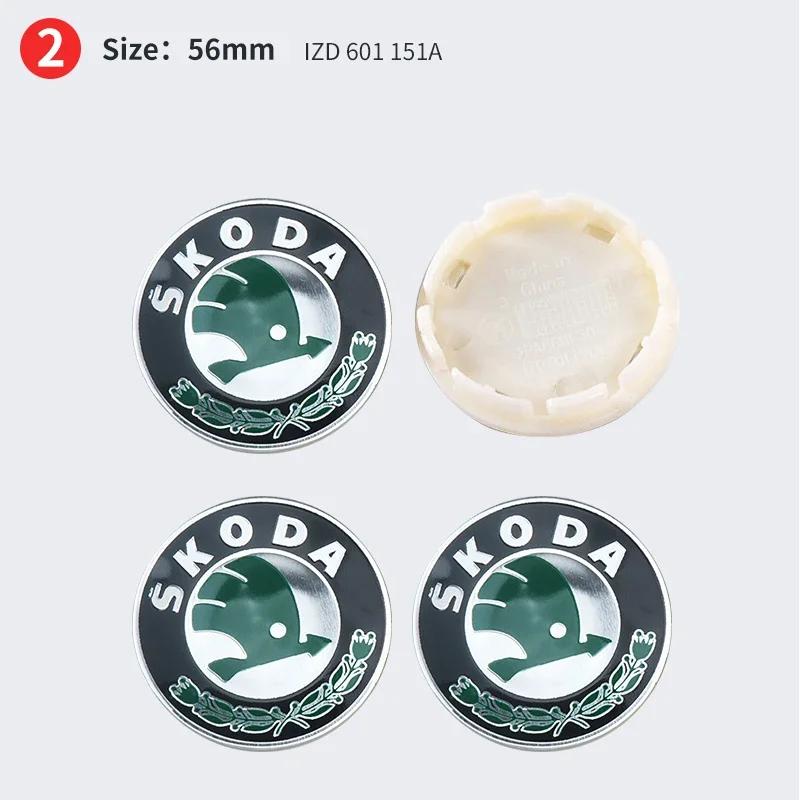 2025 Nové 4ks 56mm 65mm 75mm 5JA601151A 1J0601171 3B7601171 Krytky kolového disku Středové krytky nábojů kol Znak Logo Znak Pro Skoda Octa