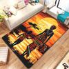 African Tribal Sunset Scene Crystal Velvet Rug Ethnic Home Decor Cultural Floor Mat Living Room Artistic Carpet
