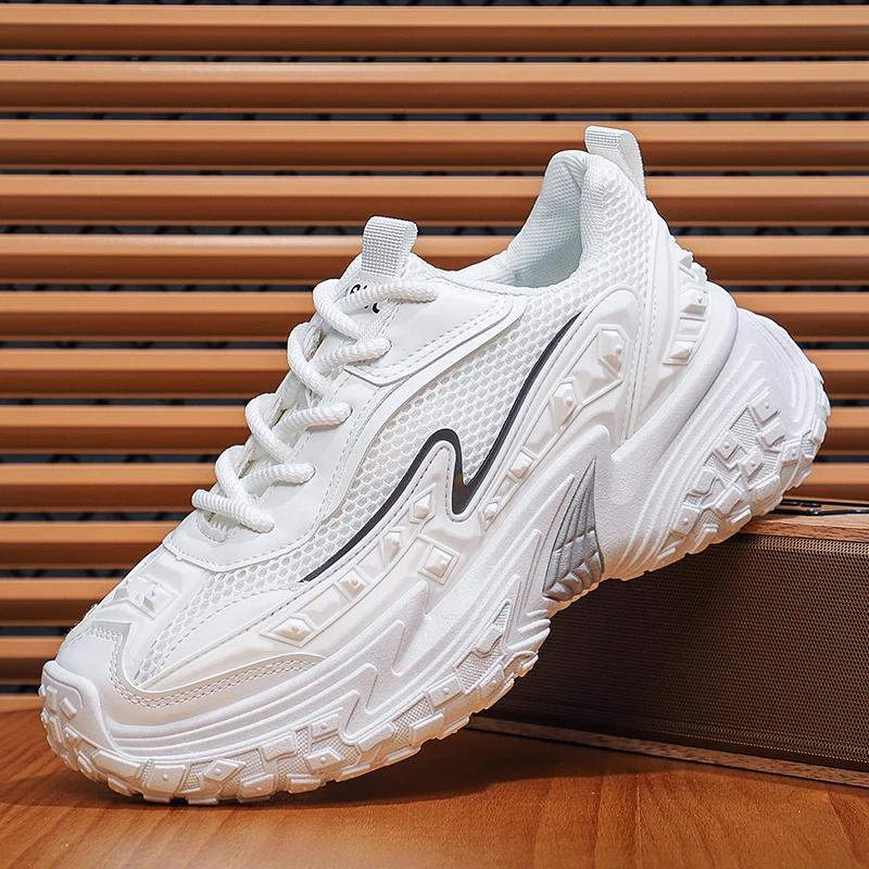 

Мужские мягкие туфли, модные уличные осенние спортивные мужские кроссовки с толстой подошвой, классические устойчивые к давлению, повседневные мужские кроссовки 44 белый
