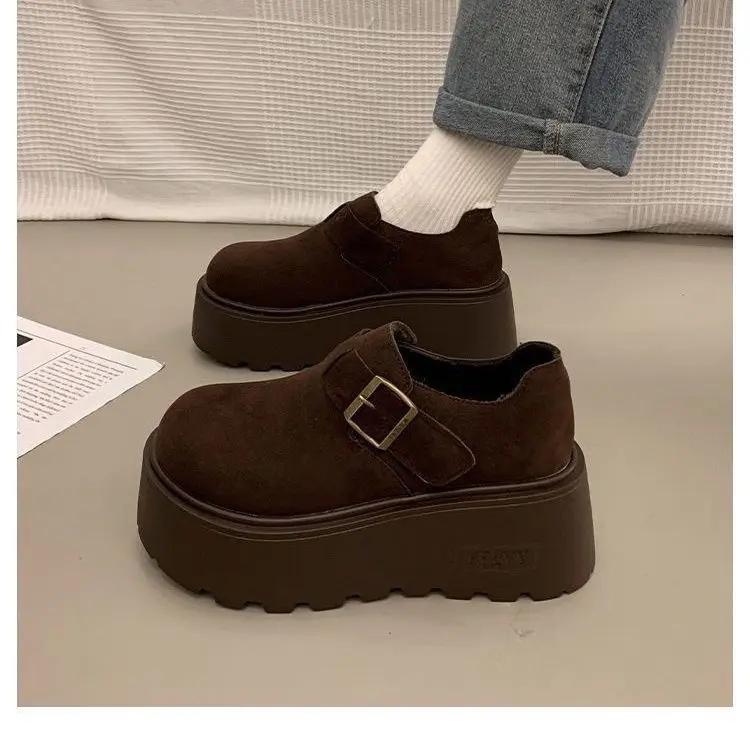 New Season Thick Bottom Slip-On Casual Loafers Women's Fashionable Flat Shoes Color Rubber Sole Easy to Wear All Match