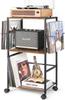 VINAEMO Record Record Record Player Large Capacity Movable Record 2 Record Player Holds 150 Suitable for Storing Record and Audio Equipment Rack,