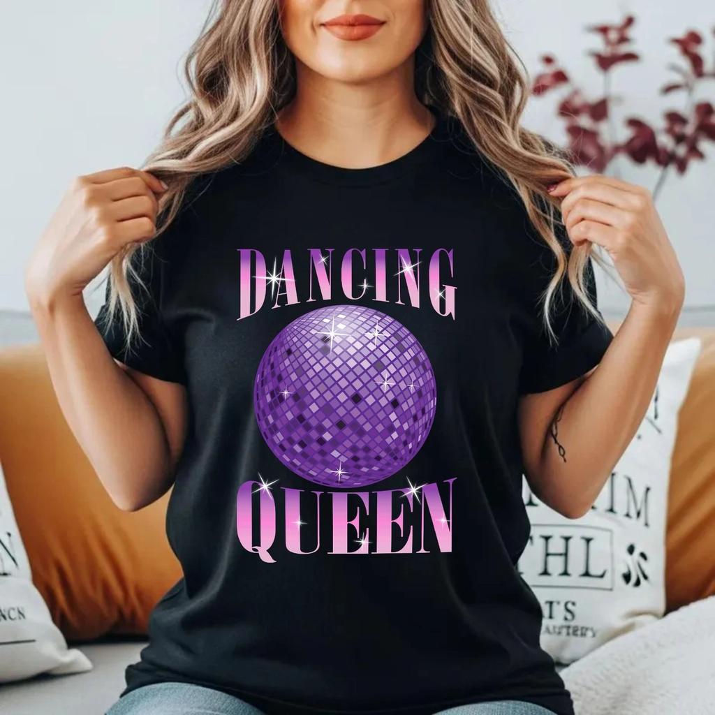 Dancing Queen Disco Ball T-T-Shirt Retro Dance Party Tee Fun Groovy Gift Top
